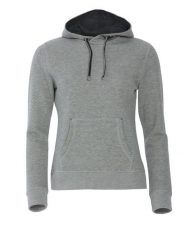 Clique Classic Hoody Women — damska bluza z kapturem szary melanż – grey melange. Szare bluzy damskie CLIQUE, s, bez wzorów, z bawełny, z kapturem. Za 212.53 zł.