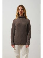AUTHENTIC CASHMERE Kaszmirowy golf w kolorze brązowym rozmiar: XL. Brązowe golfy damskie AUTHENTIC CASHMERE, xl, bez wzorów, z kaszmiru, bez ramiączek. Za 300.78 zł.