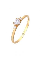 Elli Damski pierścionek zaręczynowy Serce z cyrkoniami ze srebra próby 925 Sterling Silver Pierścionki 1 ct. Szare pierścionki damskie Elli, z cyrkonią, srebrne. Za 207.39 zł.