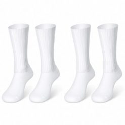 Skarpety rowerowe aero whiteline 2 pary zestaw z silikonowym utrzymaniem. Białe skarpetki damskie VELKYNE, bez wzorów, z elastanu. Za 129.99 zł.