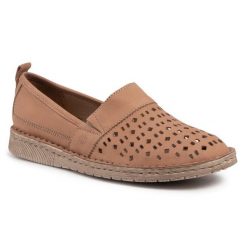 Półbuty Josef Seibel. Brązowe półbuty damskie Josef Seibel, bez wzorów, bez obcasa, na płaskiej podeszwie, bez zapięcia. Za 249.99 zł.