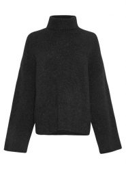 MOSS COPENHAGEN Sweter "Erica" w kolorze czarnym rozmiar: M/L. Czarne golfy damskie Moss Copenhagen, l, z wełny, bez kołnierzyka. Za 245.96 zł.