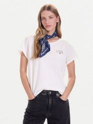 Tommy Hilfiger T-Shirt UW0UW04525 Beżowy Relaxed Fit. Brązowe t-shirty damskie Tommy Hilfiger, m, bez wzorów, z bawełny, bez kołnierzyka. Za 139.99 zł.
