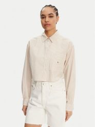 Calvin Klein Jeans Koszula J20J225078 Beżowy Regular Fit. Brązowe koszule damskie Calvin Klein Jeans, l, bez wzorów, z bawełny, bez kołnierzyka, bez ramiączek. Za 199.99 zł.