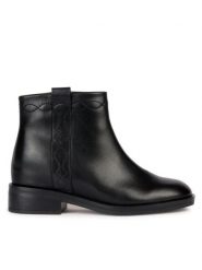 Geox Botki D Larysse D36TXB 00043 C9999 Czarny. Czarne botki damskie Geox, ze skóry, bez obcasa, na płaskiej podeszwie, bez zapięcia. Za 509.99 zł.