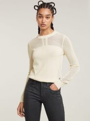 G-Star Sweter w kolorze kremowym rozmiar: S. Brązowe swetry klasyczne damskie G-Star, s, bez kołnierzyka. Za 189.29 zł.