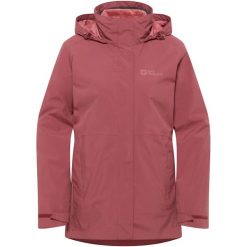 Kurtka w góry damska Jack Wolfskin Jack Rotwand 3in1. Czerwone kurtki damskie Jack Wolfskin, s, bez wzorów, z syntetyku, z kapturem. Za 1,078.00 zł.