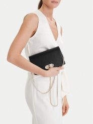 Nine West Torebka EO-Bellis-LX20070 Czarny. Czarne torebki wieczorowe damskie Nine West, bez wzorów, z materiału, bez dodatków. Za 219.99 zł.