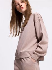 Bluza z modalem - beżowy. Brązowe bluzy damskie Reserved, l, bez wzorów, z dzianiny, bez kaptura. Za 109.99 zł.