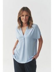 TATUUM Bluzka "Marelli" w kolorze błękitnym rozmiar: 42. Niebieskie bluzki damskie TATUUM, bez wzorów, z wiskozy, bez kołnierzyka, bez ramiączek. Za 123.25 zł.
