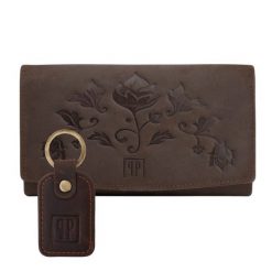 Zestaw prezentowy PAOLO PERUZZI ZUP-104-BR brązowy. Brązowe portfele damskie PAOLO PERUZZI, bez wzorów, ze skóry. Za 109.99 zł.