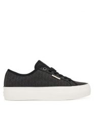 Calvin Klein Sneakersy Vulc Flatf Laceup Jaq Aop HW0HW03265 Czarny. Czarne obuwie sportowe damskie Calvin Klein, z materiału, bez zapięcia. Za 369.99 zł.