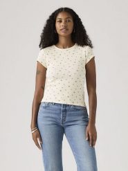 Levi's Koszulka w kolorze kremowym rozmiar: XS. Brązowe bluzki damskie Levi's, s, bez wzorów, bez kołnierzyka, bez ramiączek. Za 72.95 zł.