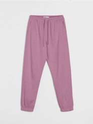 Dresowe spodnie jogger terry - różowy. Czerwone spodnie sportowe damskie Sinsay, l, bez wzorów, z dresówki. Za 29.99 zł.