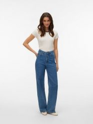 Vero Moda Koszulka w kolorze białym rozmiar: S. Białe bluzki damskie Vero Moda, s, bez wzorów, z materiału, klasyczne, bez kołnierzyka, bez ramiączek. Za 69.99 zł.