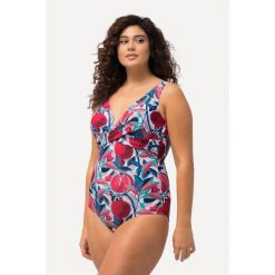 Damski Kostium kąpielowy kropki miękkie miseczki ozdobny węzeł. Białe stroje jednoczęściowe Ulla Popken, bez wzorów, z elastanu. Za 279.99 zł.