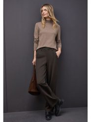 Street One Spodnie w kolorze brązowym rozmiar: 36/L30. Brązowe spodnie materiałowe damskie Street One, bez wzorów, z materiału. Za 179.64 zł.