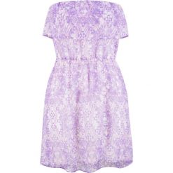 Sukienka plażowa z dekoltem bandeau bonprix lila. Fioletowe sukienki damskie bonprix. Za 59.99 zł.