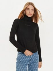 Guess Jeans Golf W4BR15 Z3HO2 Czarny Regular Fit. Czarne golfy damskie Guess Jeans, xxl, z aplikacjami, z jeansu, bez ramiączek. Za 319.99 zł.