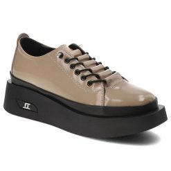 Beżowe Półbuty Artiker Eleganckie Obuwie Damskie. Brązowe półbuty damskie Artiker, bez wzorów, ze skóry, bez obcasa, bez zapięcia. Za 269.00 zł.