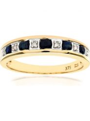 Revoni Złoty pierścionek z diamentami i szafirami rozmiar: 63. Niebieskie pierścionki damskie Revoni, z diamentem, złote. Za 2,166.99 zł.