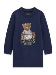 Guess Sukienka dzianinowa K6BK08 Z1308 Granatowy Regular Fit. Niebieskie sukienki dziewczęce Guess, z aplikacjami, z dzianiny, bez ramiączek, proste. Za 214.99 zł.