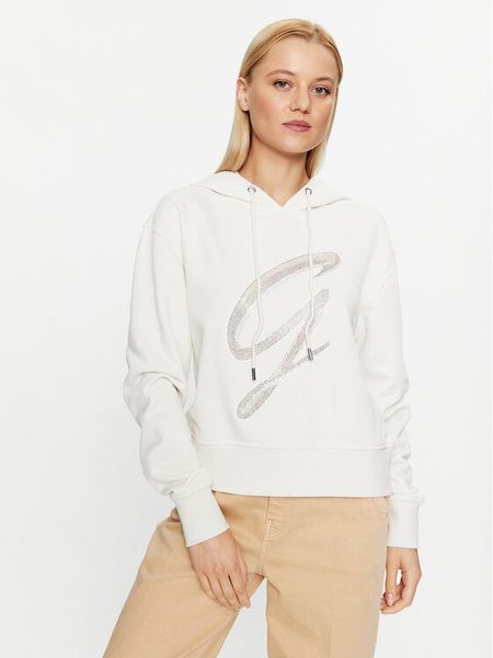 Guess Bluza W3BQ10 KBKM0 Écru Regular Fit. Bluzy damskie Guess, xl, z aplikacjami, z bawełny, bez kaptura. Za 239.99 zł.