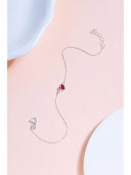 Heliophilia Srebrna bransoletka z elementem ozdobnym rozmiar: onesize. Czerwone bransoletki damskie Heliophilia, srebrne. Za 43.99 zł.