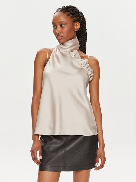 Bruuns Bazaar Bluzka Susie BBW3902 Beżowy Regular Fit. Brązowe bluzki damskie Bruuns Bazaar, bez wzorów, z syntetyku, bez kołnierzyka, bez ramiączek. Za 699.99 zł.