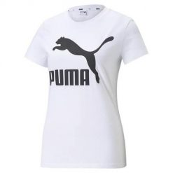Koszulka treningowa damska Puma Classics. Białe bluzki damskie Puma, l, bez wzorów, z bawełny, bez kołnierzyka, bez ramiączek. Za 229.00 zł.