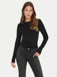 ONLY Bluzka Zita 15358986 Czarny Slim Fit. Czarne bluzki damskie Only, m, bez wzorów, z syntetyku, bez kołnierzyka, bez ramiączek. Za 69.99 zł.