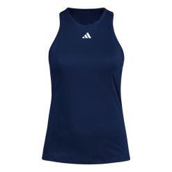 Koszulka na ramiączka Club. Czarne koszulki damskie Adidas, bez wzorów, z materiału, bez kołnierzyka, bez ramiączek. Za 159.00 zł.