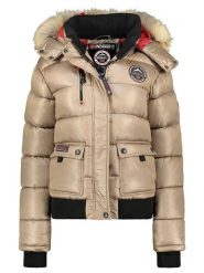 Geographical Norway Kurtka zimowa "Bugs" w kolorze beżowym rozmiar: XXL. Brązowe kurtki damskie Geographical Norway, na zimę, xxl, bez wzorów, prążkowane, bez kaptura. Za 336.61 zł.