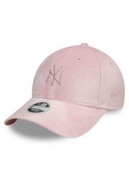New Era Czapka z daszkiem New York Yankees Diamante Velour 9Forty 60595353 Różowy. Czerwone czapki z daszkiem damskie New Era, bez wzorów, z materiału. Za 119.99 zł.