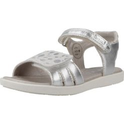 Sandały GARVALIN 242424G Srebrny. Szare sandały damskie Garvalin, bez wzorów, ze skóry, bez obcasa, bez zapięcia. Za 165.99 zł.