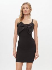 Rinascimento Sukienka koktajlowa CFC0117420003 Czarny Regular Fit. Czarne sukienki damskie Rinascimento, bez wzorów, z syntetyku, wizytowe, bez ramiączek. Za 309.99 zł.