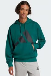 Bluza z kapturem adidas Essentials Big Logo. Zielone bluzy damskie Adidas, m, bez wzorów, z materiału, z kapturem. Za 244.45 zł.