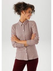 Aniston Bluzka w kolorze beżowo-pomarańczowym rozmiar: 46. Brązowe bluzki damskie Aniston, bez wzorów, z wiskozy, bez kołnierzyka, bez ramiączek. Za 82.99 zł.