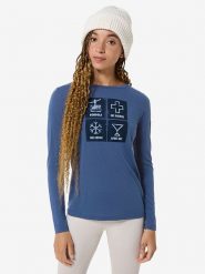 Super.natural Koszulka funkcyjna "Swiss Lodge" w kolorze niebiesko-białym rozmiar: M. Białe koszulki damskie super.natural, m, bez wzorów, z wełny, bez kołnierzyka, bez ramiączek. Za 208.99 zł.