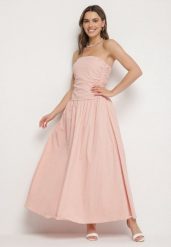 Różowa Sukienka z Bawełny Typu Bodycon Filarose. Czerwone sukienki damskie Born2be, bez wzorów, z bawełny, eleganckie, bez ramiączek. W wyprzedaży za 152.99 zł.