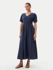 Weekend Max Mara Sukienka codzienna Brozno 2515621082 Granatowy Relaxed Fit. Niebieskie sukienki damskie Weekend Max Mara, bez wzorów, z bawełny, bez ramiączek. Za 1,219.00 zł.