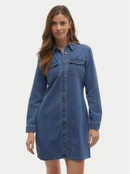 Vero Moda Sukienka jeansowa Jennie 10310968 Niebieski Regular Fit. Niebieskie sukienki damskie Vero Moda, bez wzorów, z bawełny, bez ramiączek. Za 139.99 zł.