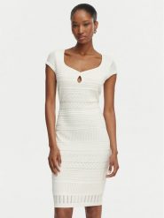 Guess Sukienka dzianinowa W6GK21 Z0603 Biały Regular Fit. Białe sukienki damskie Guess, z aplikacjami, z dzianiny, bez ramiączek. Za 614.99 zł.