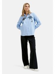 Milano Italy Koszula w kolorze błękitno-białym rozmiar: 38. Niebieskie koszule damskie Milano Italy, bez wzorów, z bawełny, bez kołnierzyka, bez ramiączek. Za 173.99 zł.