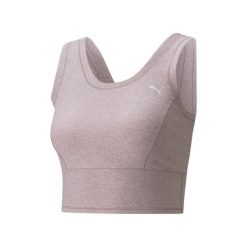 Top Sportowy Damski Puma Studio Yogini Luxe Crop Tank Różowy. Brązowe koszulki sportowe damskie Puma, bez wzorów, bez ramiączek. W wyprzedaży za 130.40 zł.