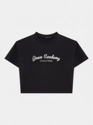 Guess T-Shirt J3YI59 KABR0 Czarny Boxy Fit. Czarne koszulki i t-shirty dziewczęce Guess, z aplikacjami, z syntetyku, bez kołnierzyka, bez ramiączek. Za 189.99 zł.