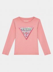 Guess Bluzka K4RI30 K6YW1 Różowy Regular Fit. Czerwone bluzki i koszule dziewczęce Guess, z aplikacjami, z bawełny, bez kołnierzyka, bez ramiączek. Za 69.99 zł.