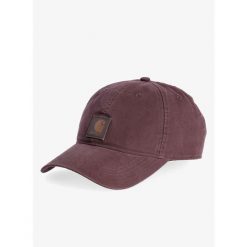 Czapka z daszkiem Carhartt Canvas Cap - dark sepia. Czerwone czapki z daszkiem damskie Carhartt, bez wzorów. Za 77.00 zł.