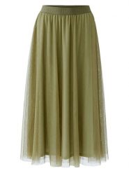 Oui Spódnica tiulowa w kolorze khaki rozmiar: 42. Brązowe spódnice damskie Oui, bez wzorów, z tiulu, midi. Za 304.99 zł.