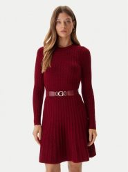 Guess Sukienka dzianinowa W5BK68 Z2YJ2 Czerwony Slim Fit. Czerwone sukienki damskie Guess, z aplikacjami, z dzianiny, bez ramiączek. Za 439.99 zł.